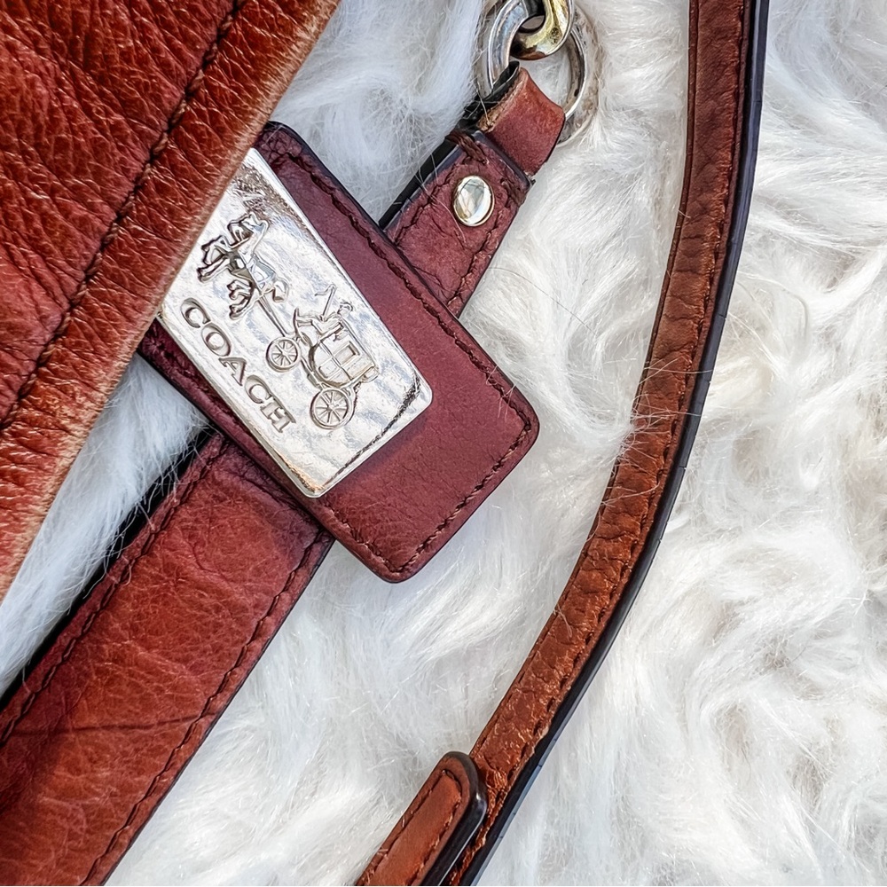Coach Madison Two Way Hobo Messenger Leather Caramel Brown - Picture 9 of 11